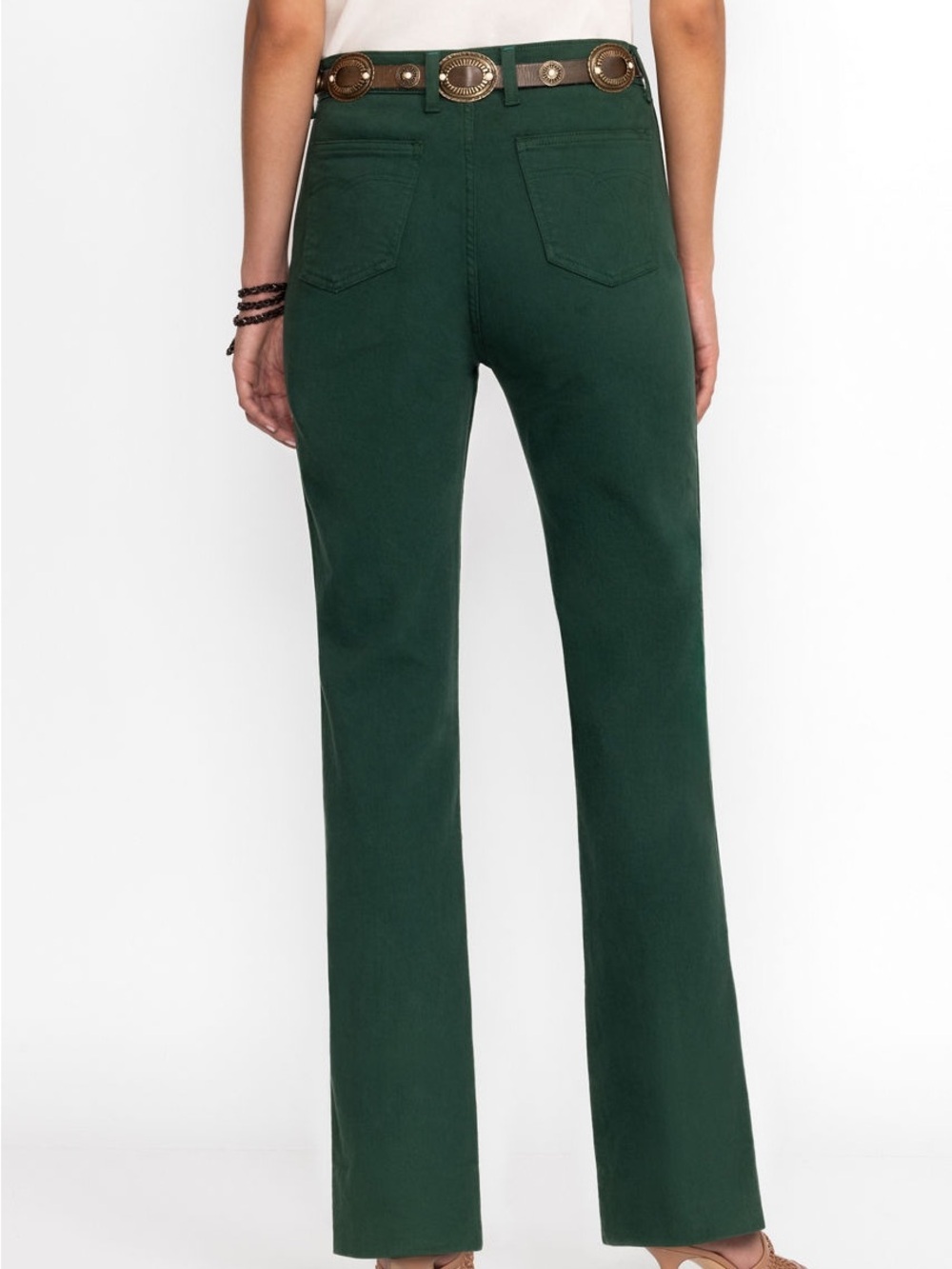 NWT Johnny Was x Sasson Sancere Straight Leg Jean Dark Sea Green Size 28 - Picture 3 of 16